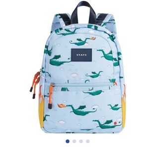 STATE backpack, mini lane travel pack, dragon pattern with flames
